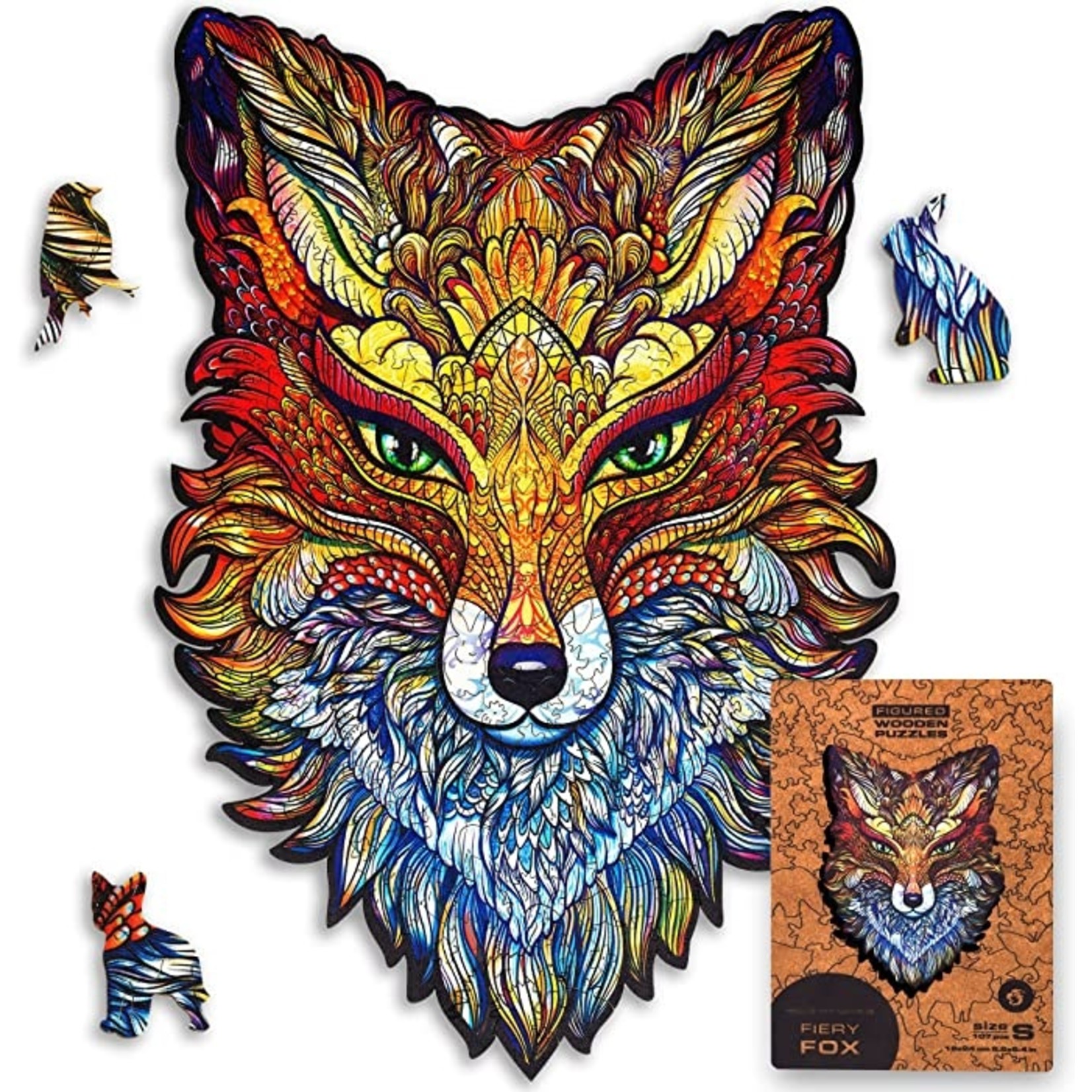 Unidragon Wood Puzzle - Fiery Fox Head -