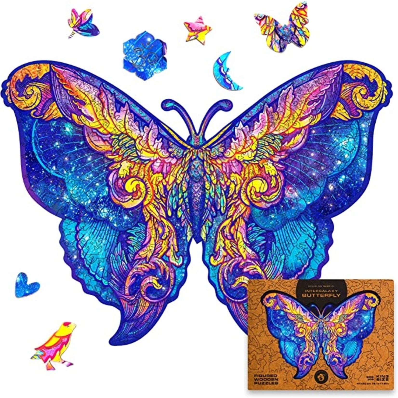 Unidragon Wood Puzzle - Intergalaxy Butterfly -