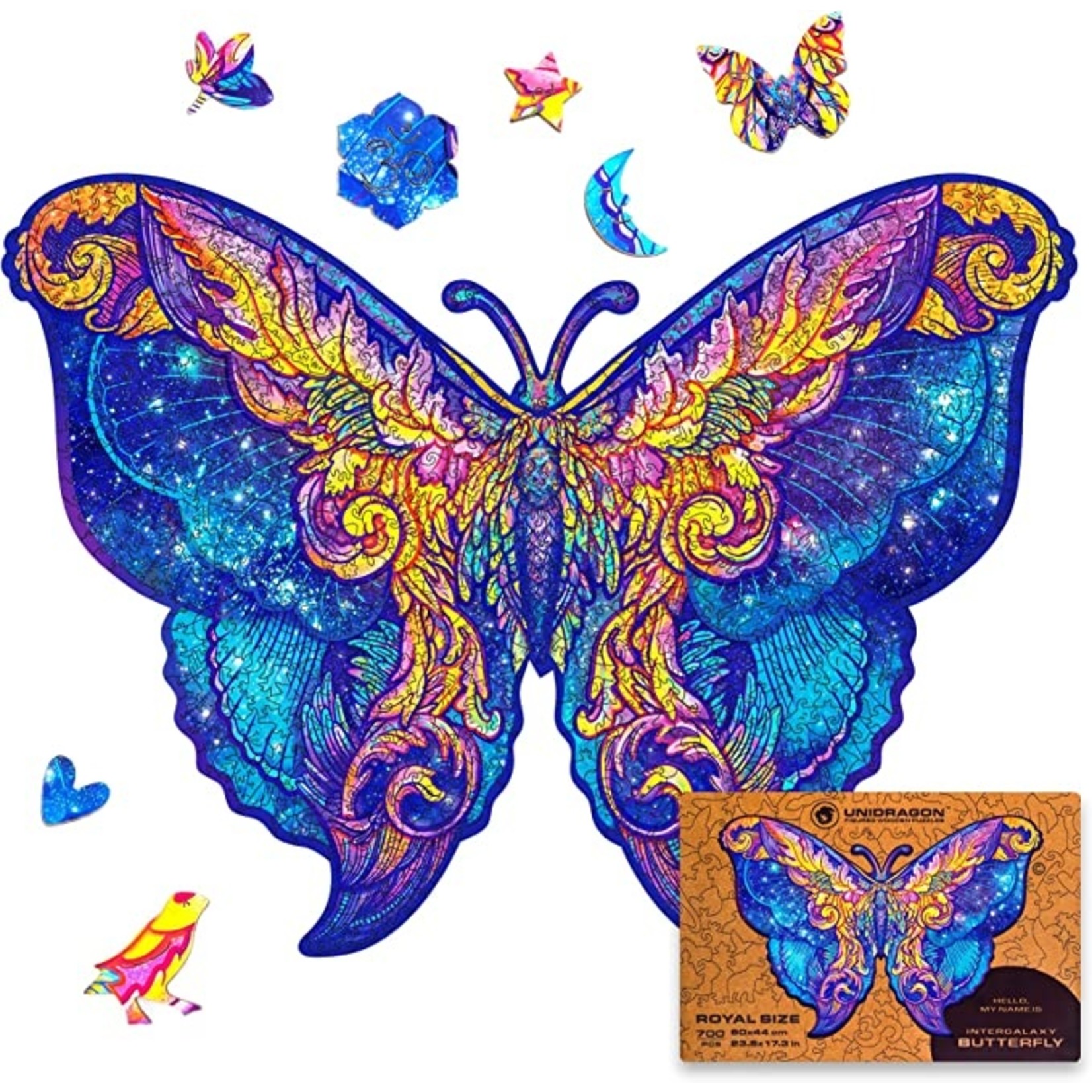 Unidragon Wood Puzzle - Intergalaxy Butterfly -