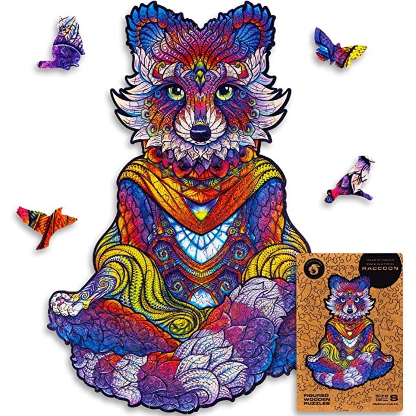 Unidragon Wood Puzzle - Emanating Raccoon -