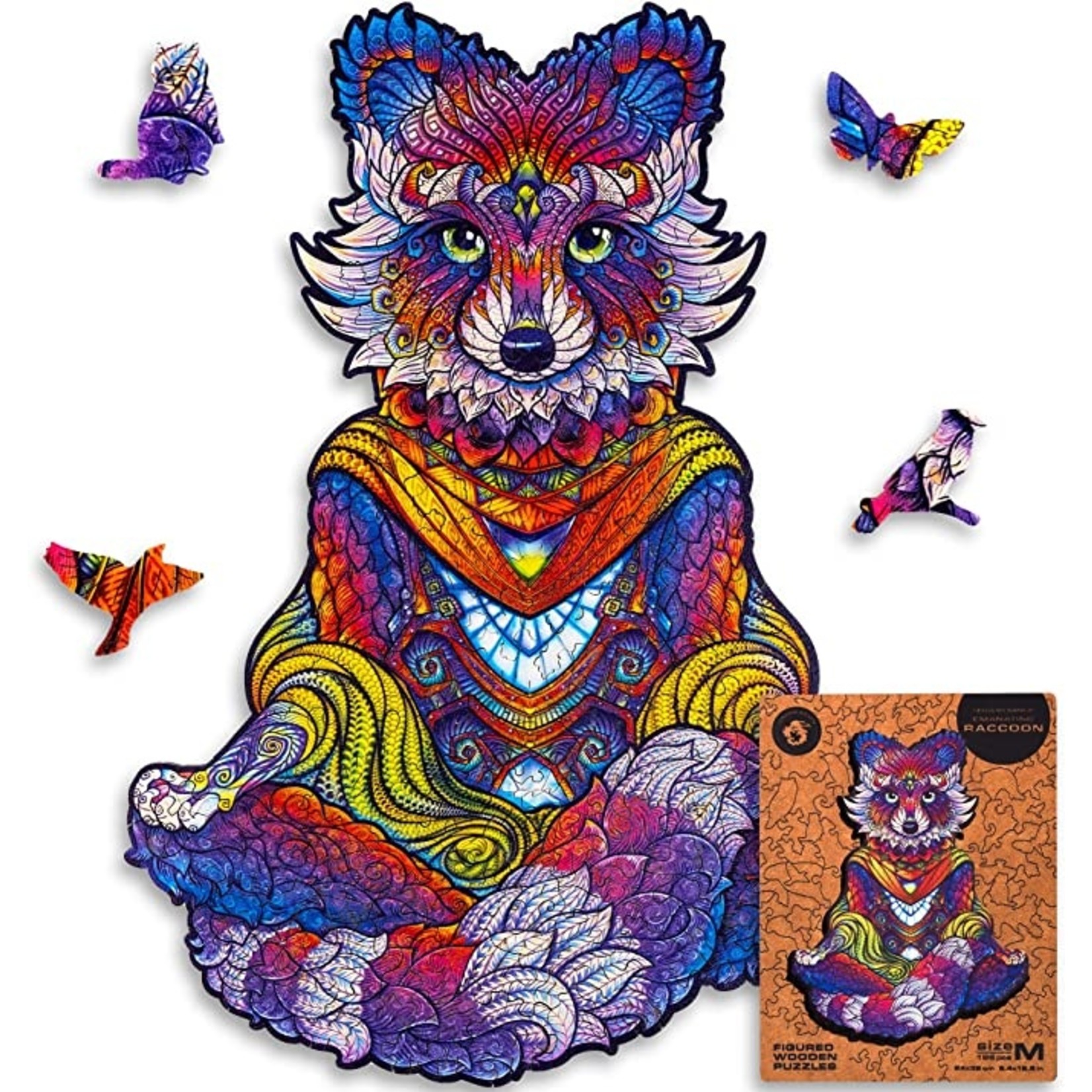 Unidragon Wood Puzzle - Emanating Raccoon -