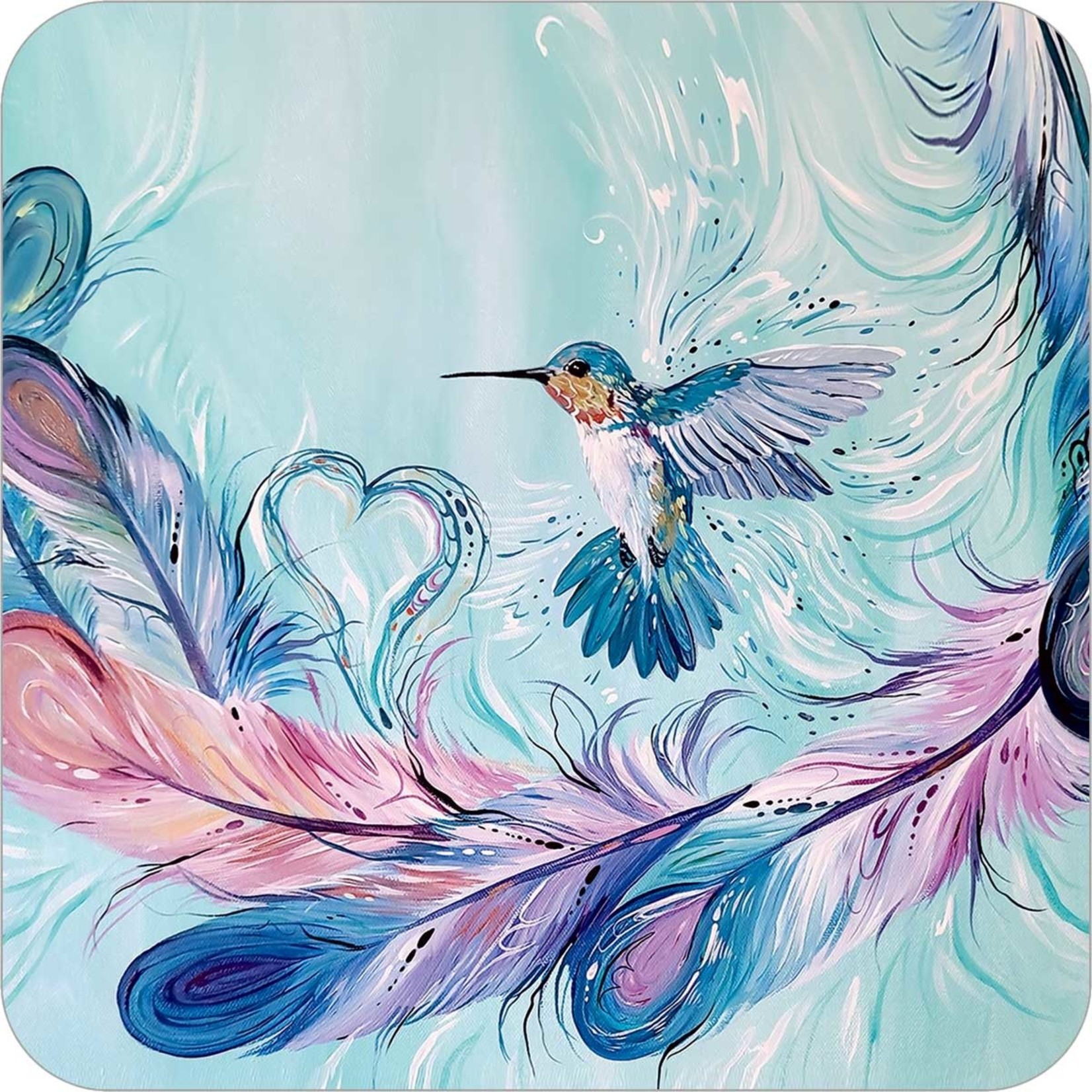 Indigenous Collection Coaster - Joseph - Hummingbird Feathers