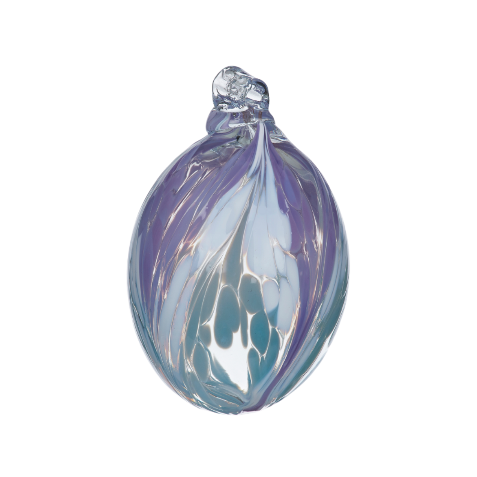 Kitras Art Glass Pastel Mini Eggs - 2" - Purple/Blue