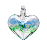 Kitras Art Glass VanGlow Heart - Blue/Green