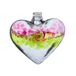 Kitras Art Glass VanGlow Heart - Cranberry/Lime