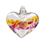 Kitras Art Glass VanGlow Heart - Gold/Pink