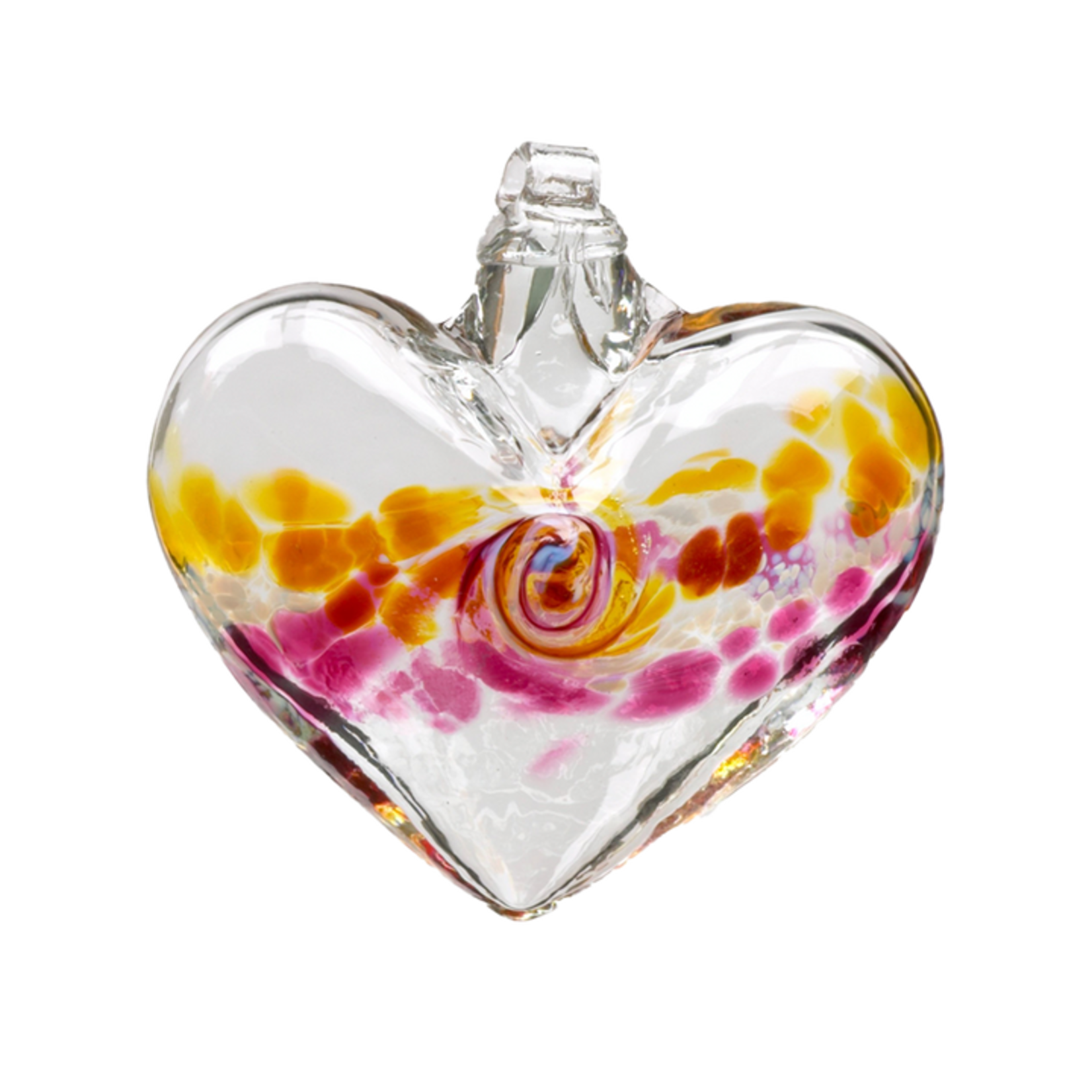 Kitras Art Glass VanGlow Heart - Gold/Pink