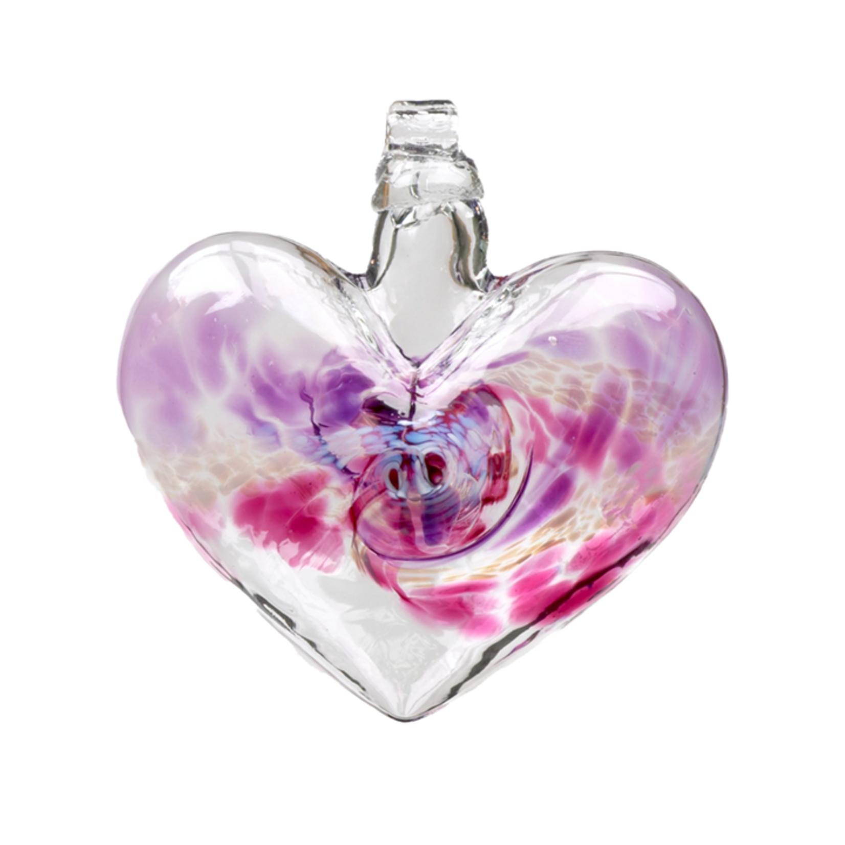 Kitras Art Glass VanGlow Heart - Purple/Pink