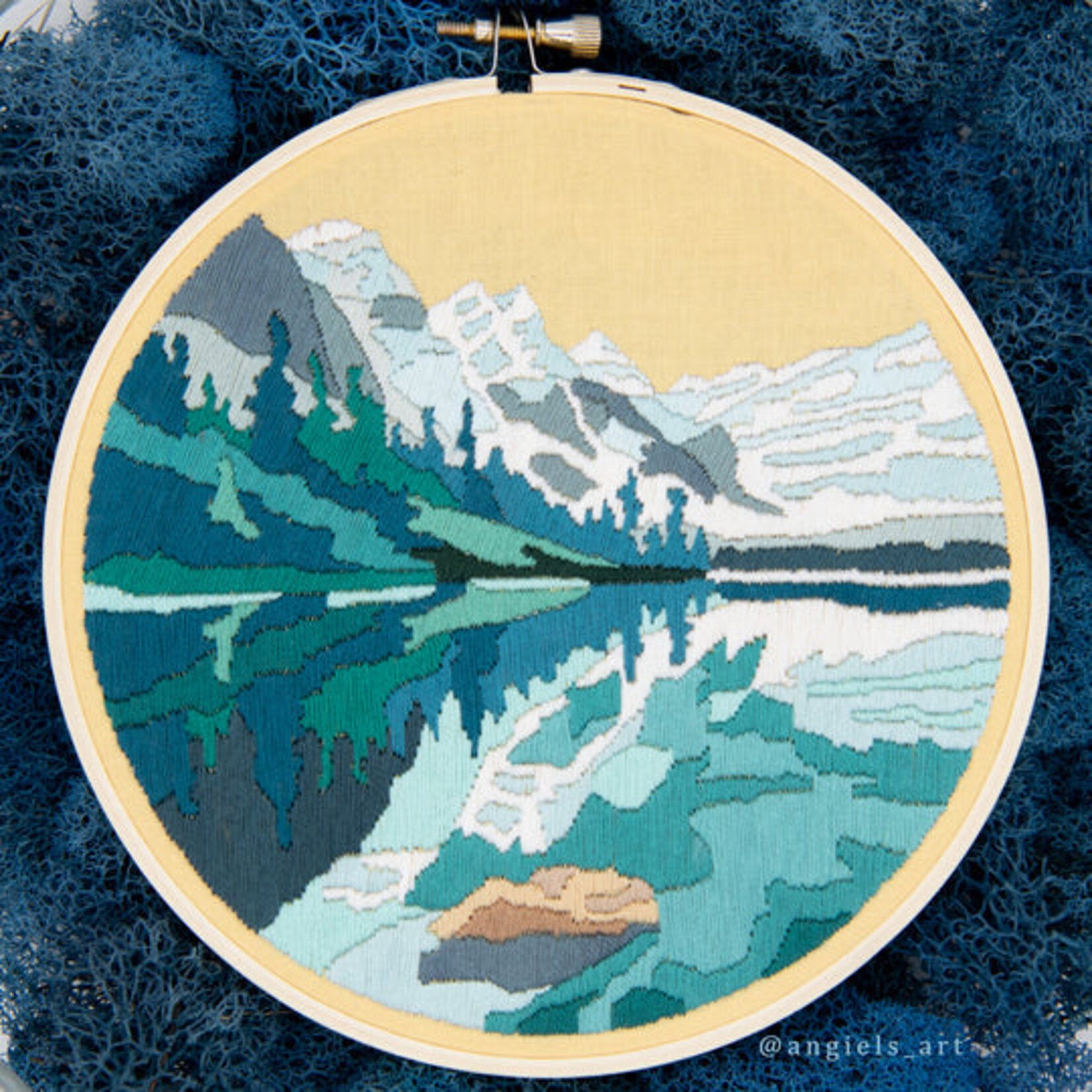 Anna Angiel Embroidery Kit - Moraine Lake - First Snow