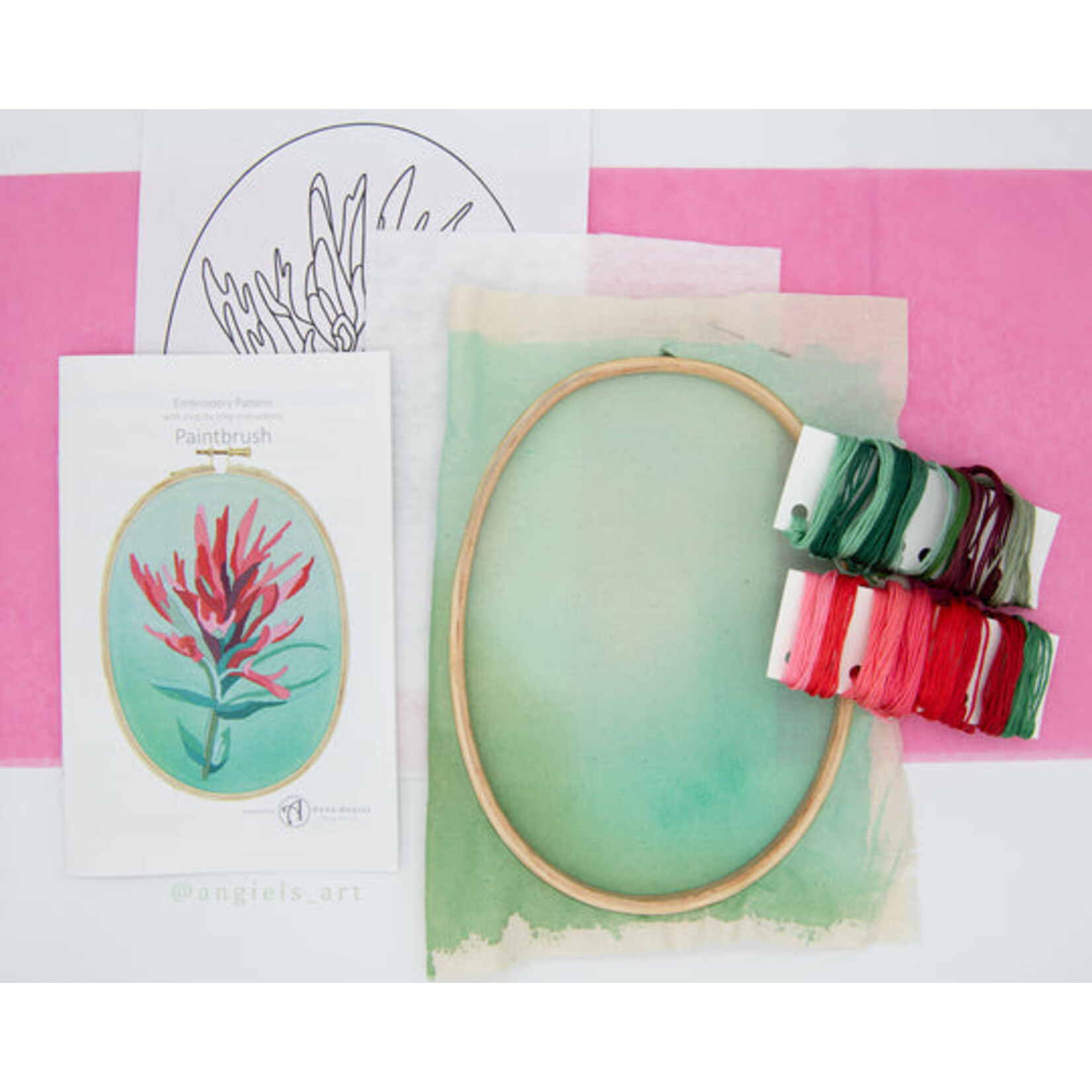 Anna Angiel Embroidery Kit - Indian Paint Brush