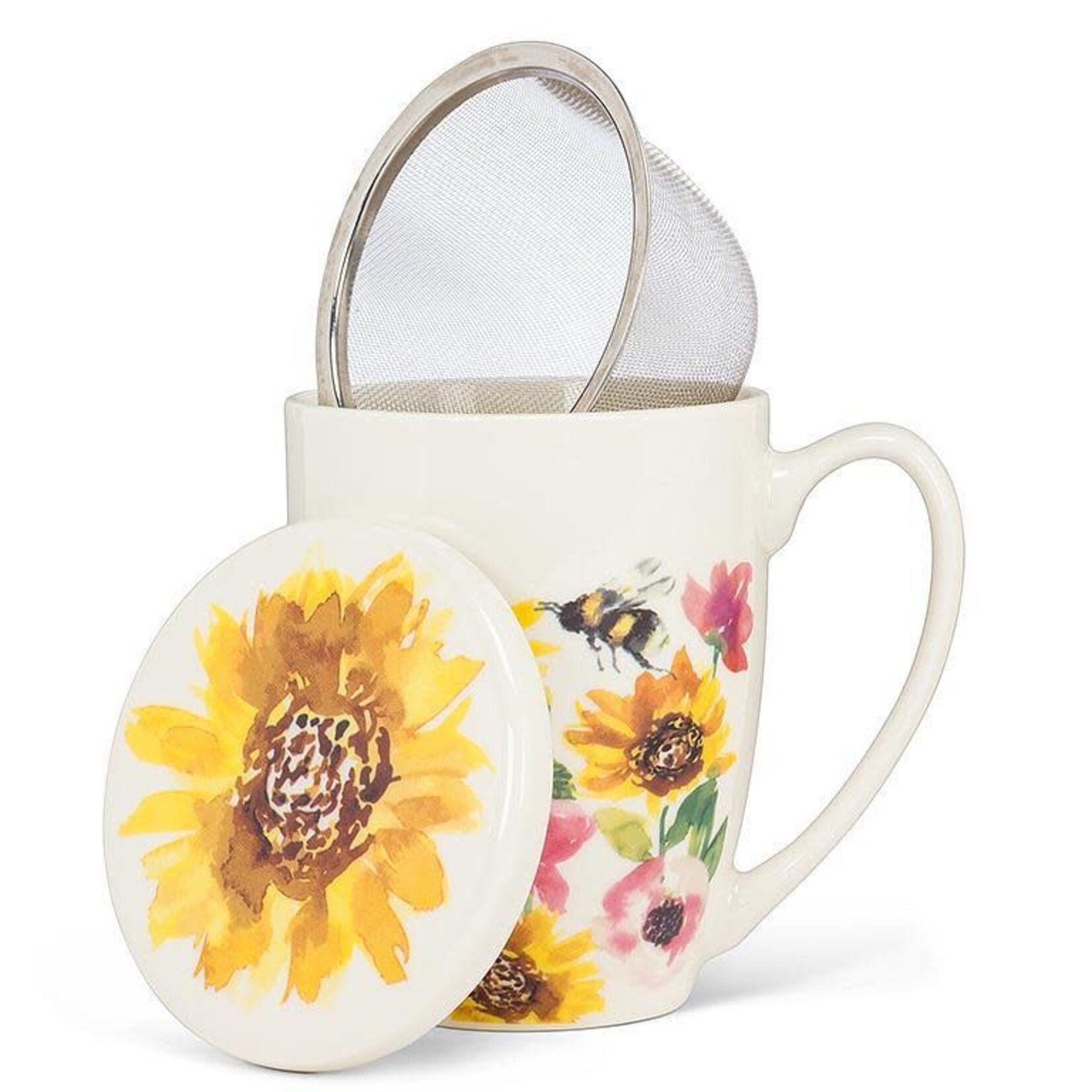 Abbott Mug w/Infuser - Sunflowers & Bee