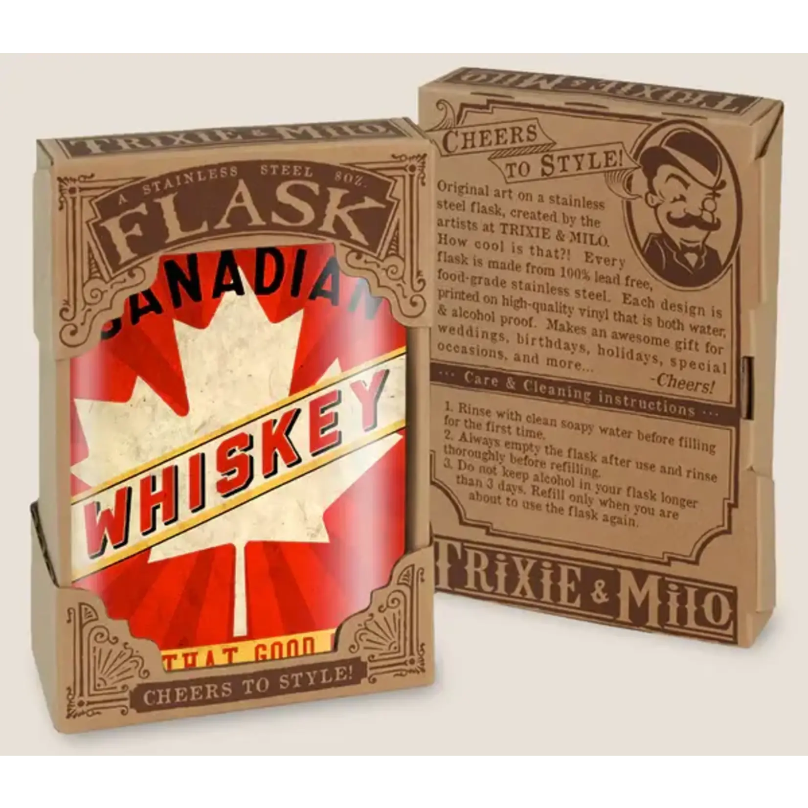 Trixie & Milo Flask 8oz - Canadian Whiskey