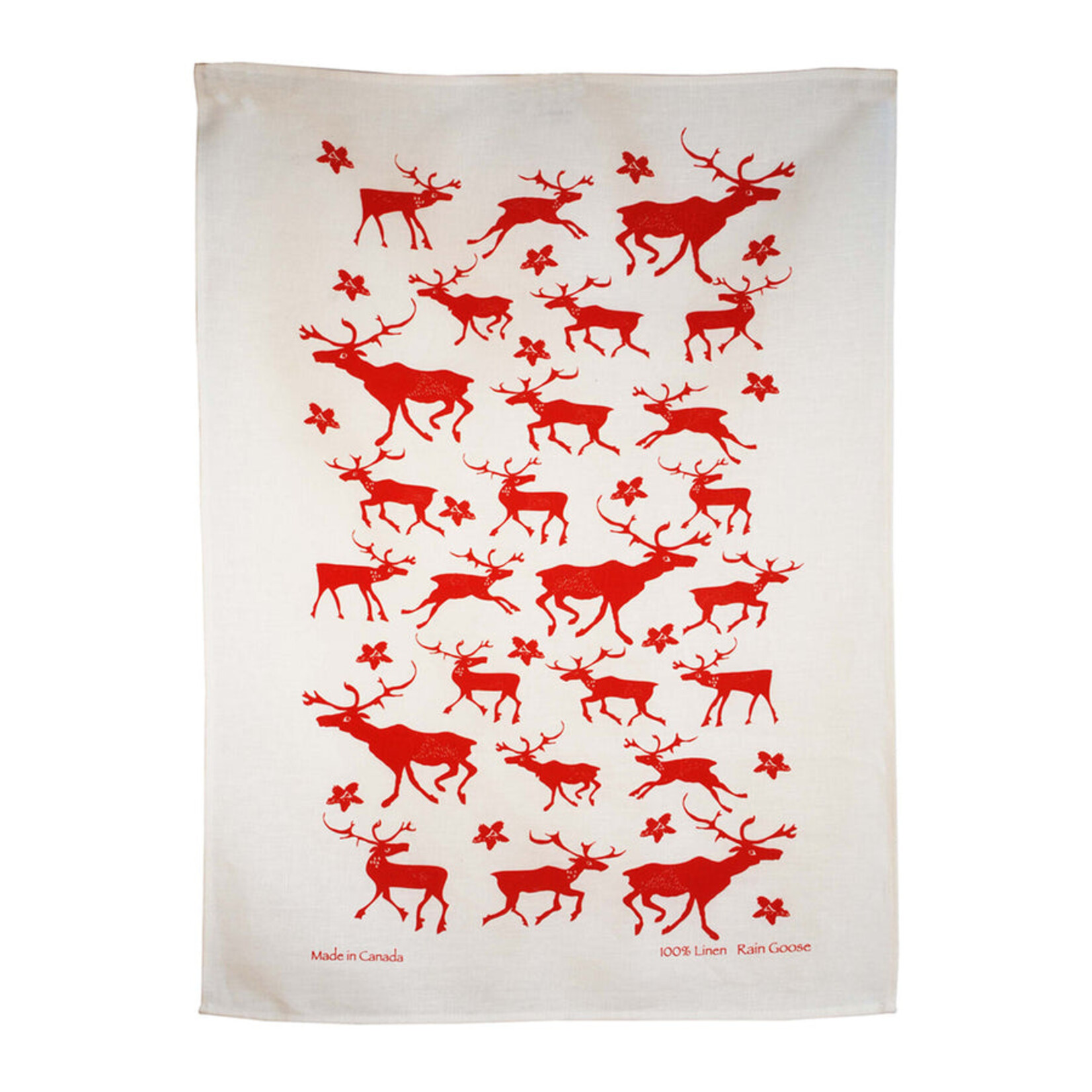 Rain Goose Linen Tea Towel - Red Cariboo