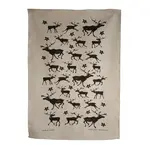 Rain Goose Linen Tea Towel - Black Cariboo