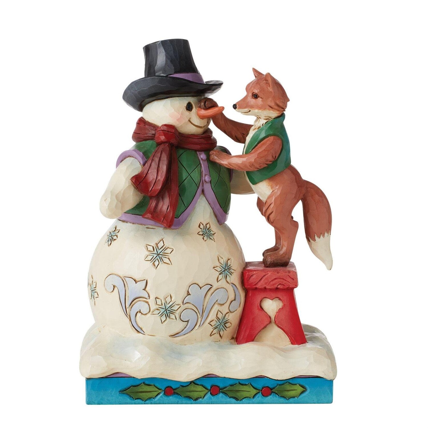 Jim Shore JS Fig - Snowman w/ Fox