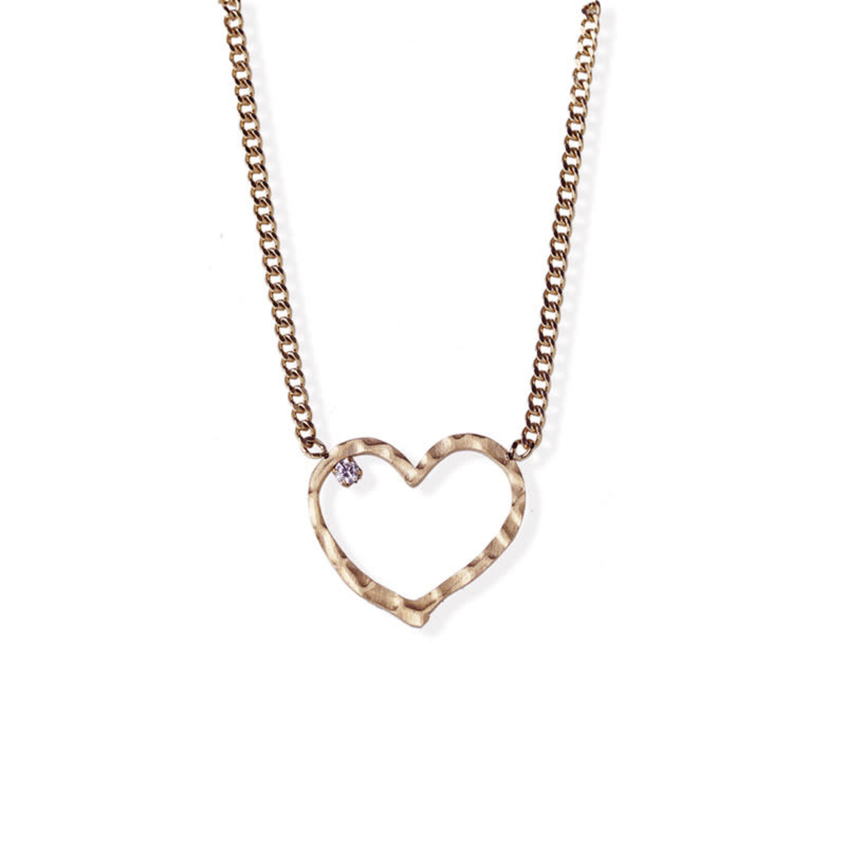 FAB Accessories Hammered Heart Necklace -