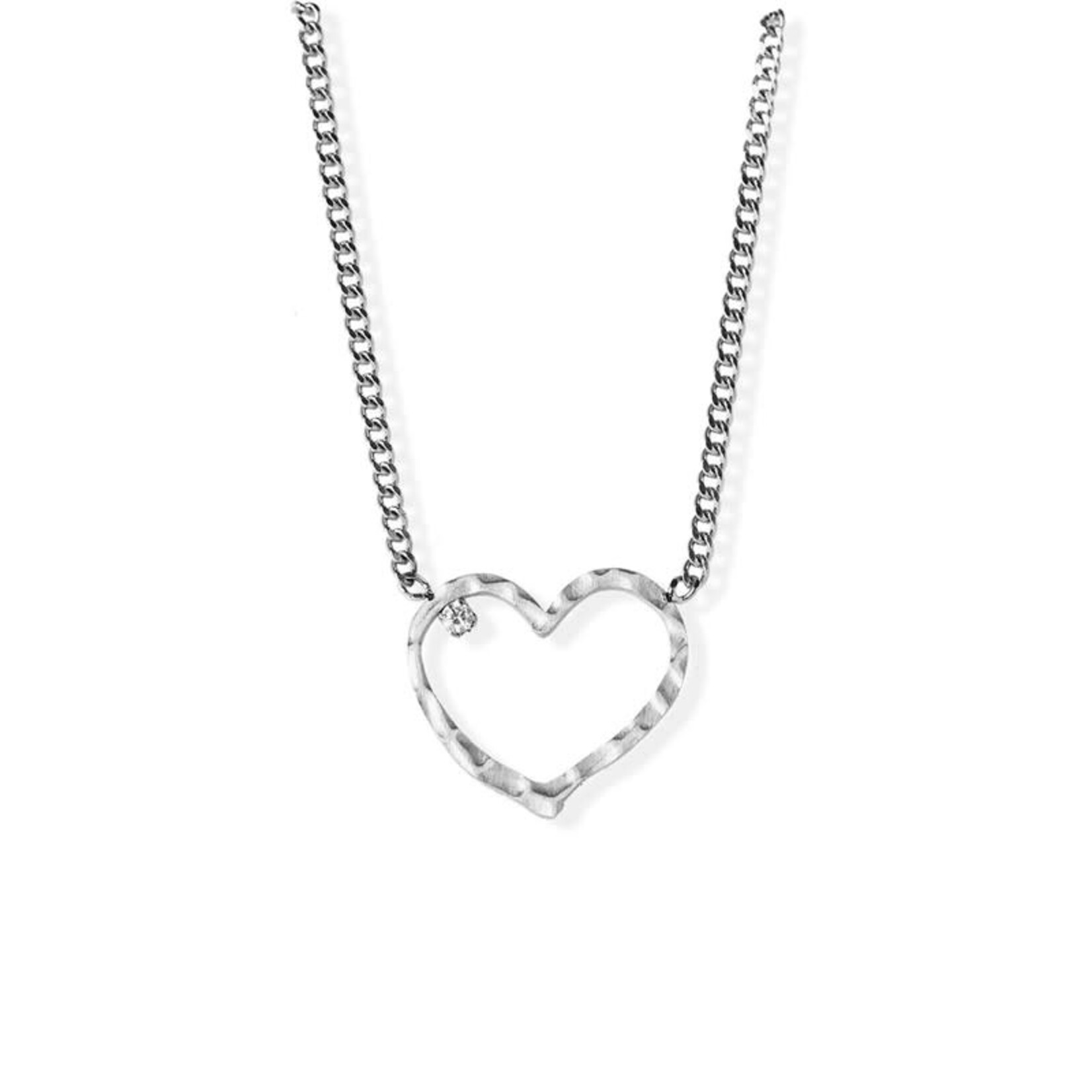 FAB Accessories Hammered Heart Necklace -