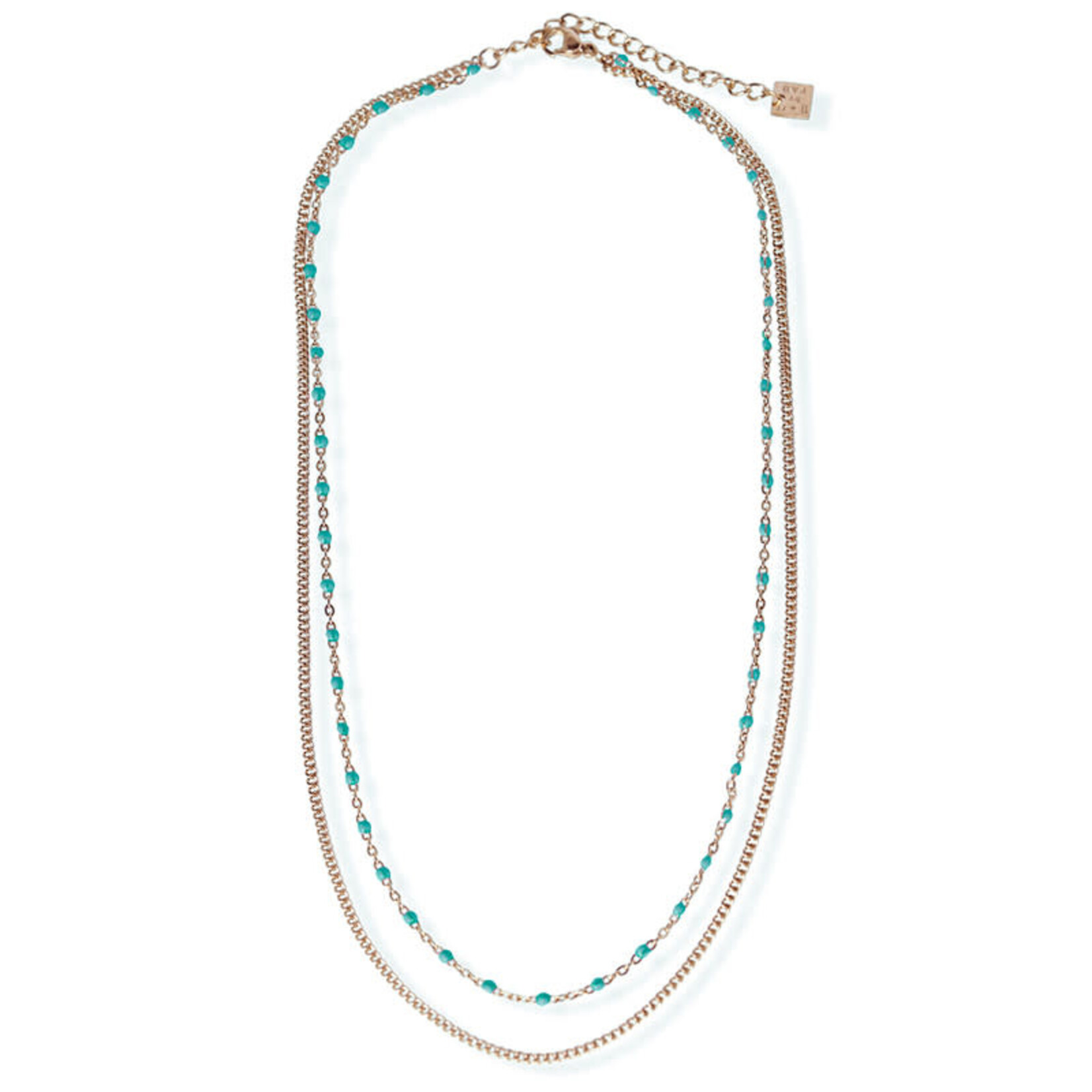 FAB Accessories Turquoise Ball & Chain Necklace -