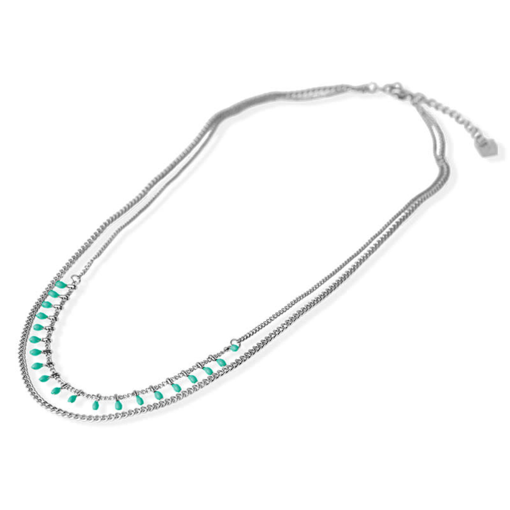 FAB Accessories Turquoise Drop Ball & Chain Necklace -