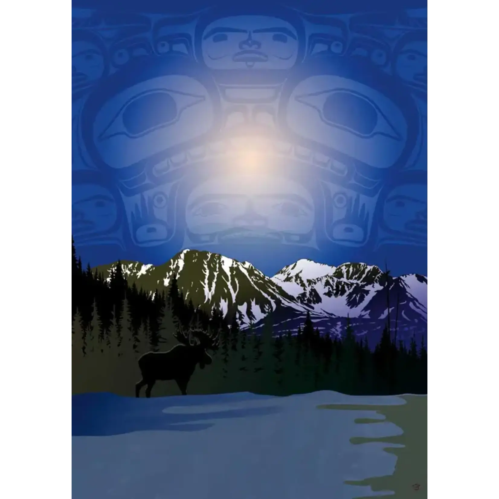 Indigenous Collection Art Card - Preston - Chilly Night Scene
