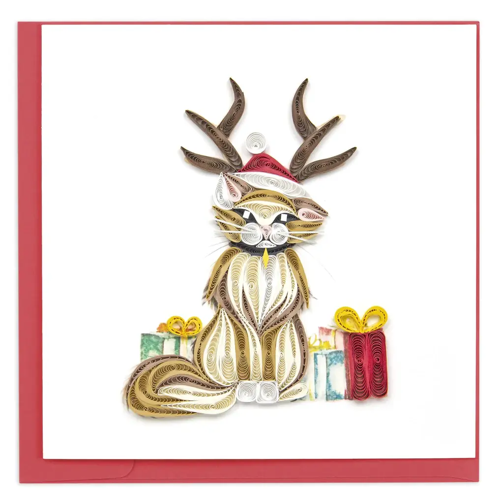 Quilling Card - Holiday Cat