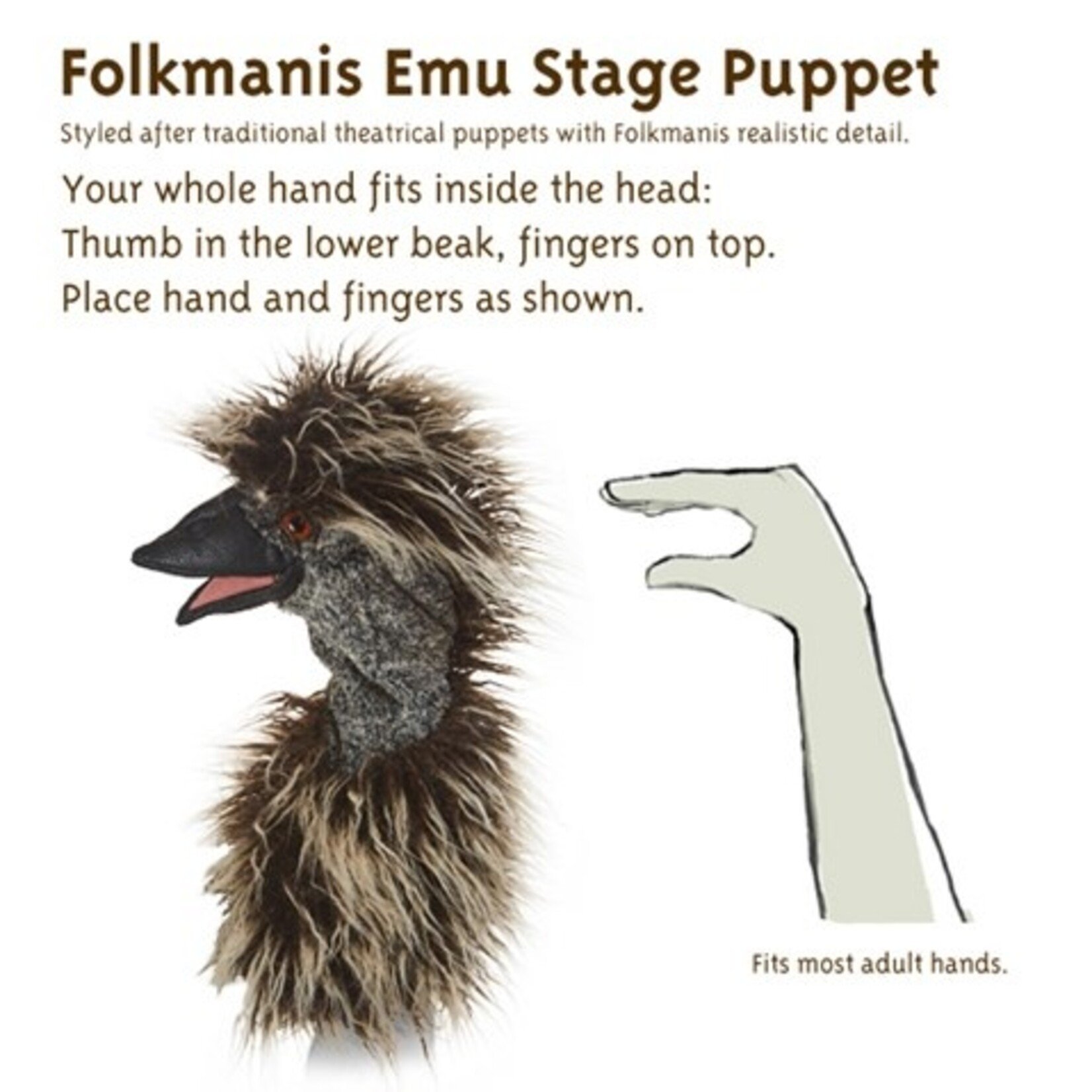 Folkmanis Puppets Stage Puppet - Emu