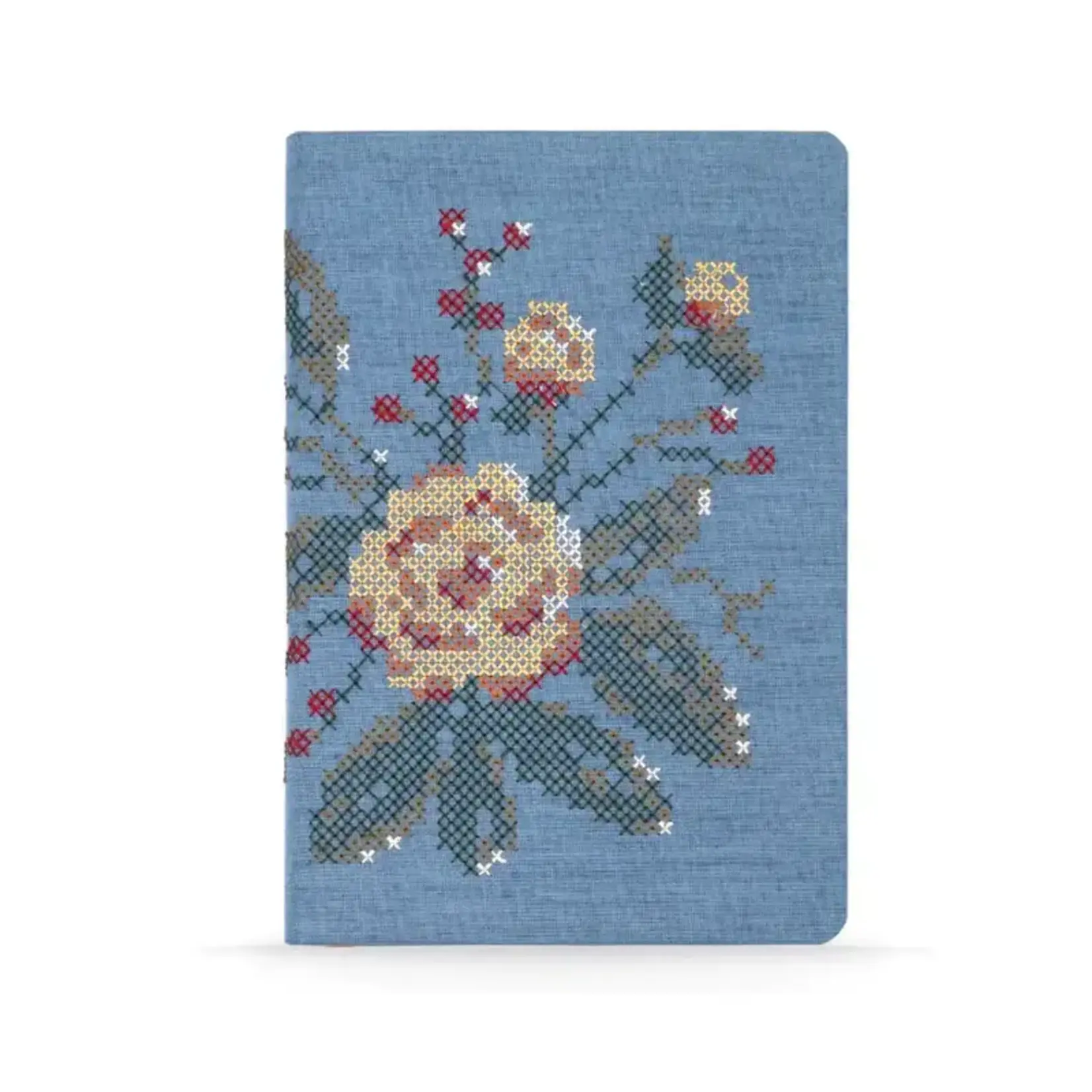 Denik LLC Notebook,  Embroidered - Cross Stitch Flowers