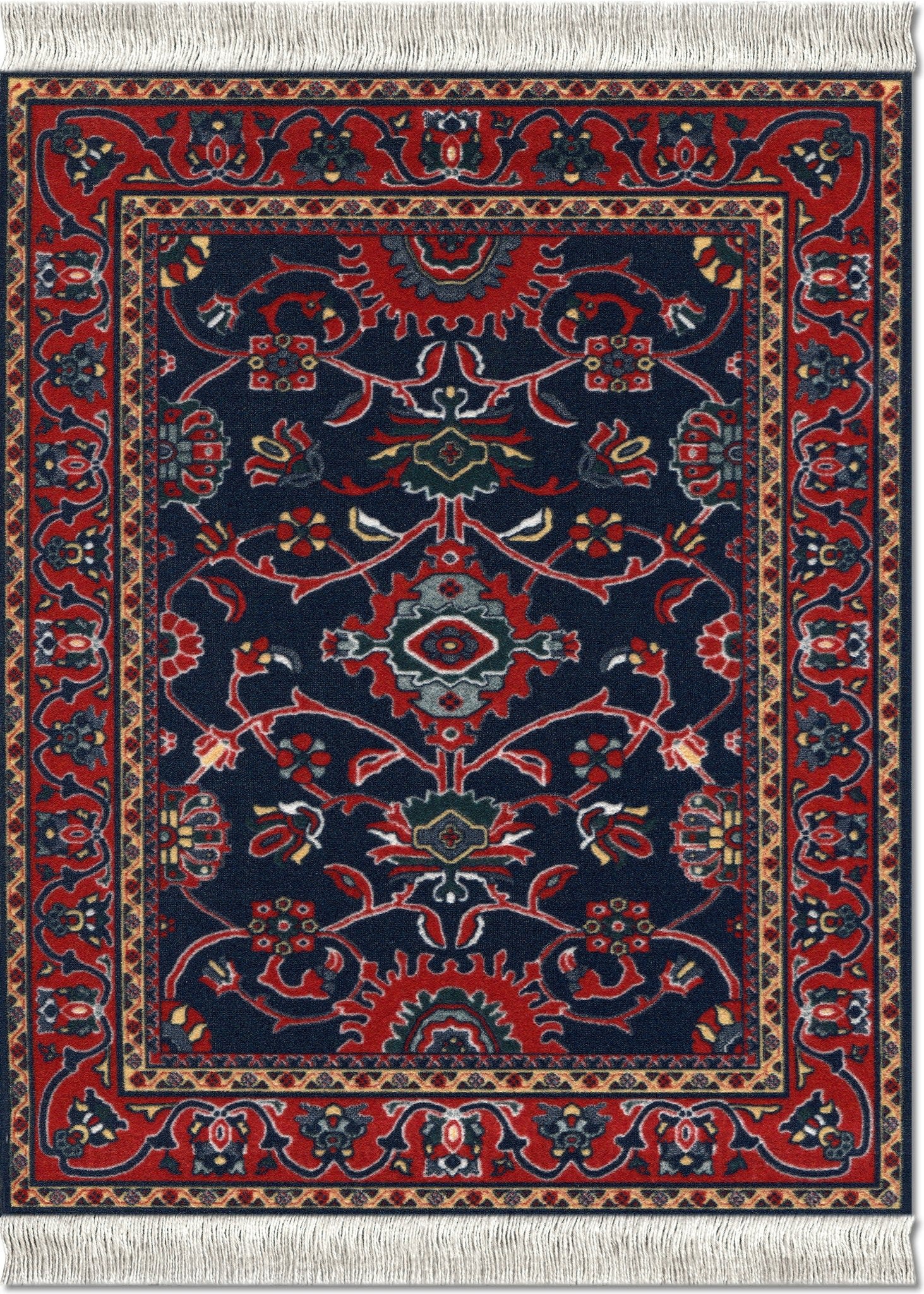 Coaster Rug Set Deep Blue Bergamo