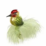 Inge - Glass Clip - Green Feathered