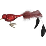 Inge - Glass Clip Bird - Star Red 3.4"