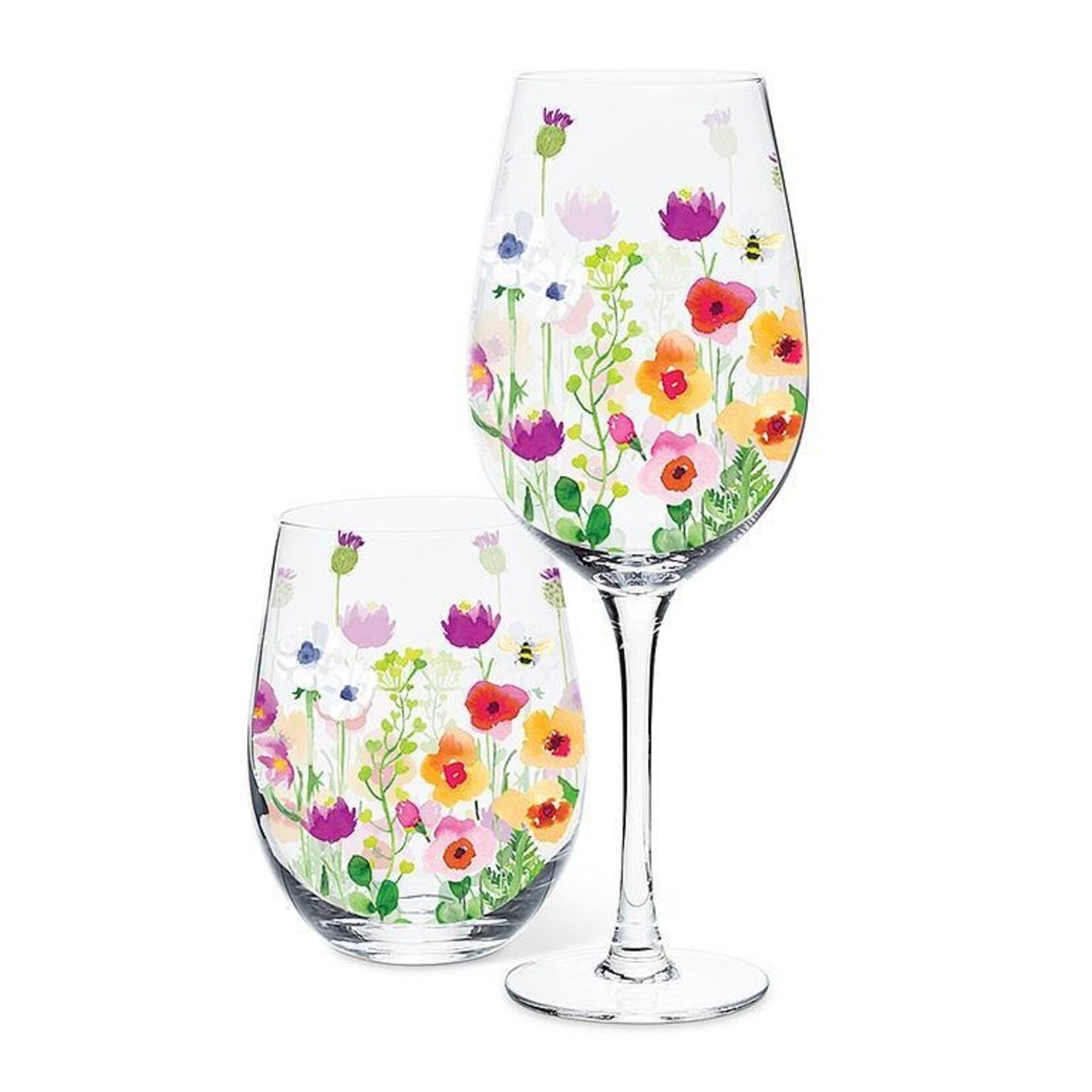 Abbott Stemless Wine Glass - Bee Garden