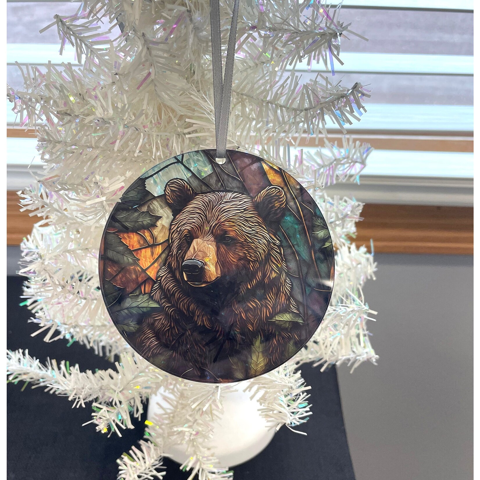 D'ears Acrylic Window Ornament - Brown Bear