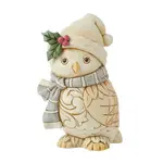 Jim Shore JS Fig - White Woodland Owl w/Scarf