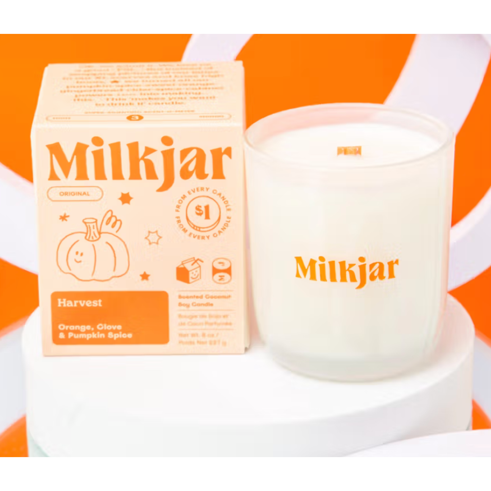Milk Jar Candle Co Candle - Harvest (Orange, Clove & Pumpkin Spice)