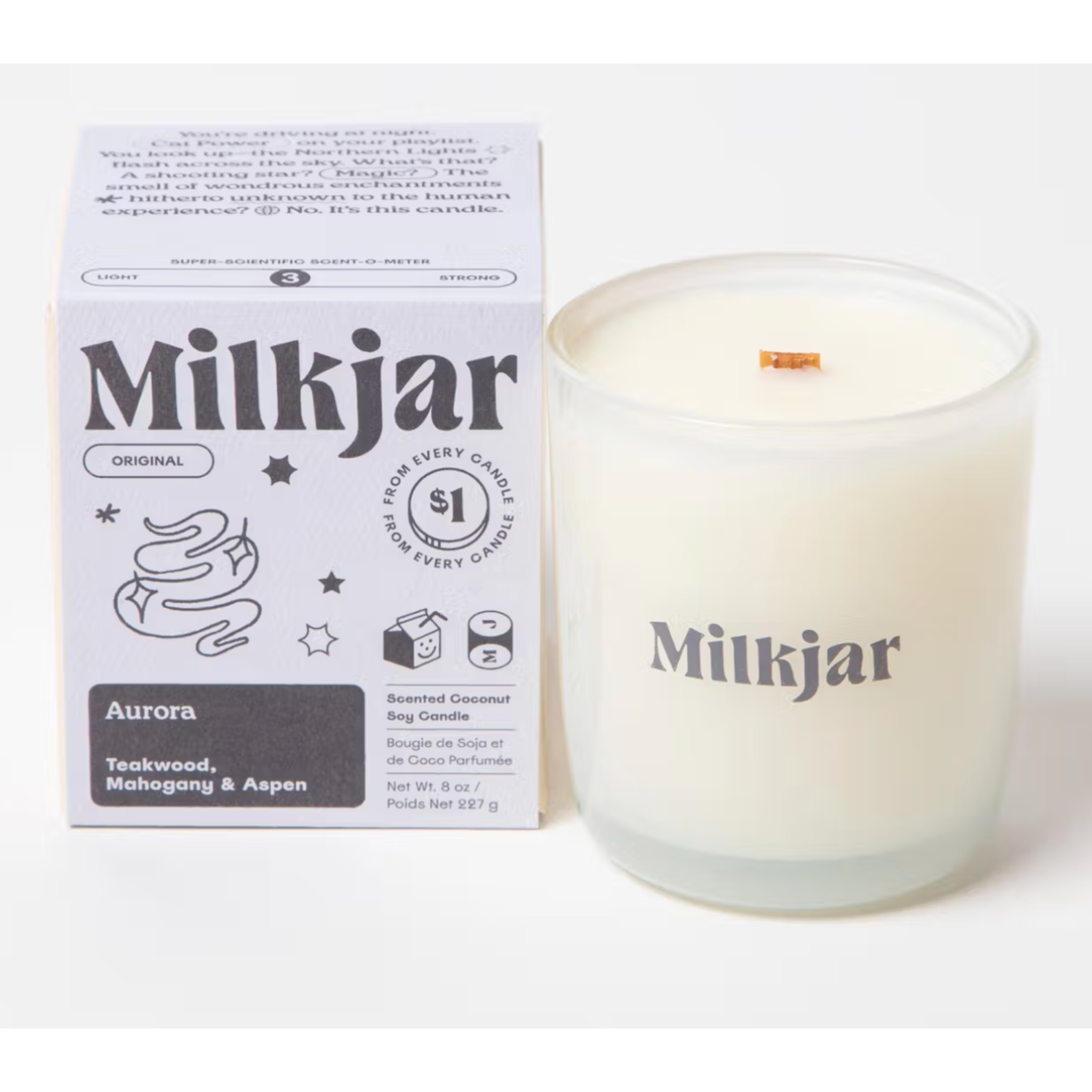 Milk Jar Candle Co Candle - Aurora (Mahogany, Teakwood & Aspen)