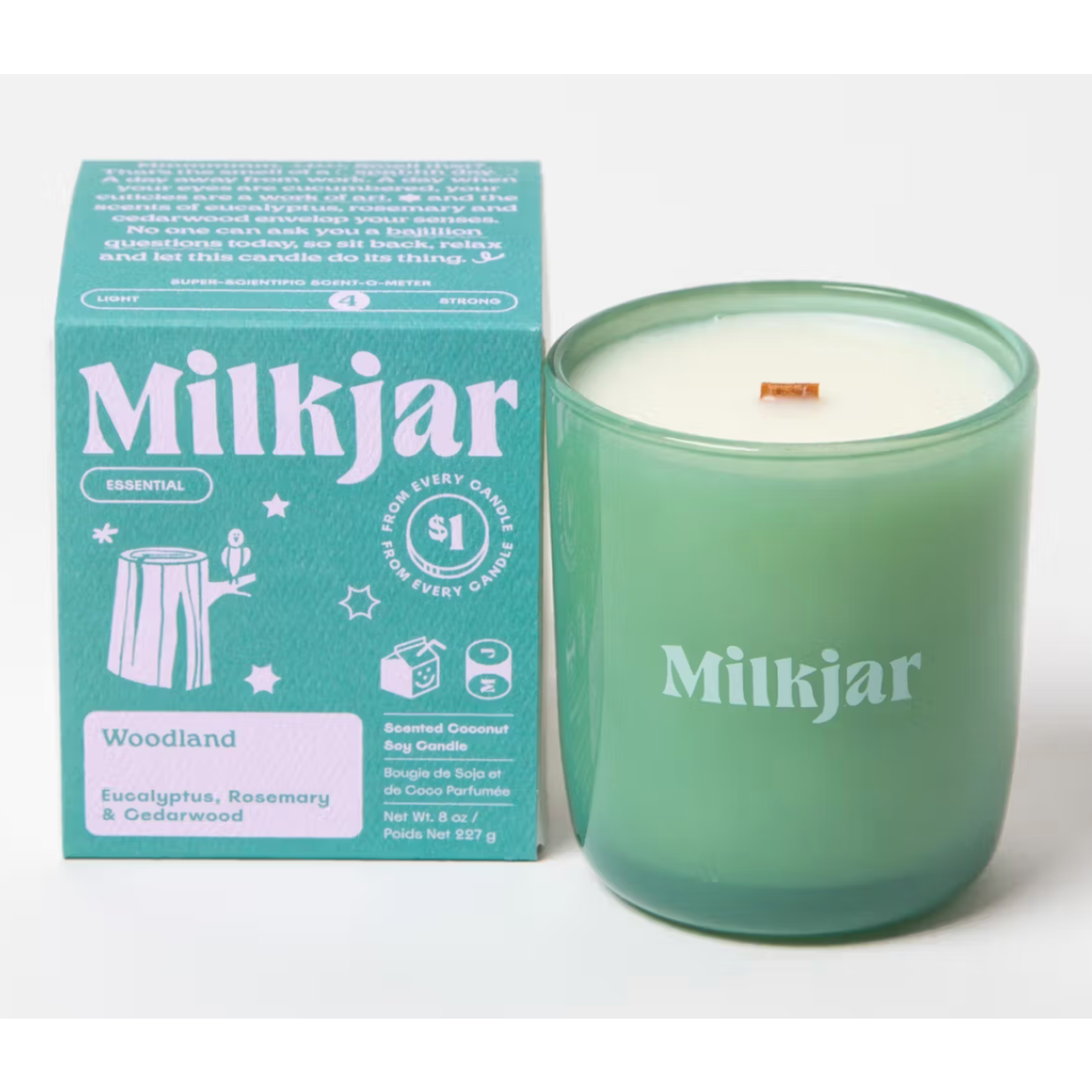 Milk Jar Candle Co Candle - Woodland (Eucalyptus, Rosemary & Cedarwood)