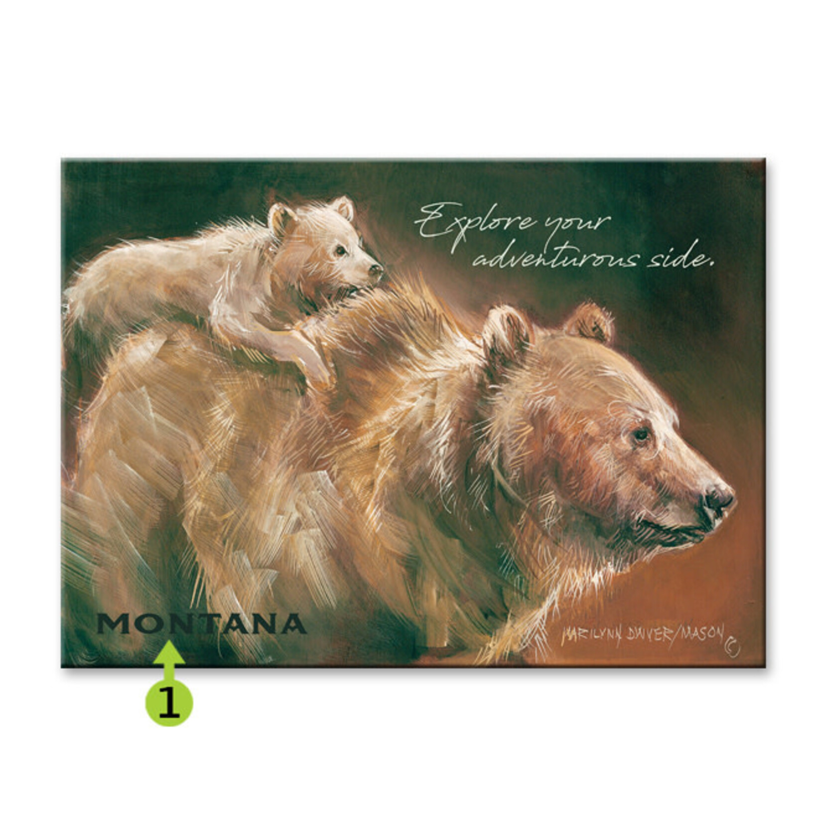 Wood Sign - Adventurous  Side - Bear with Cub