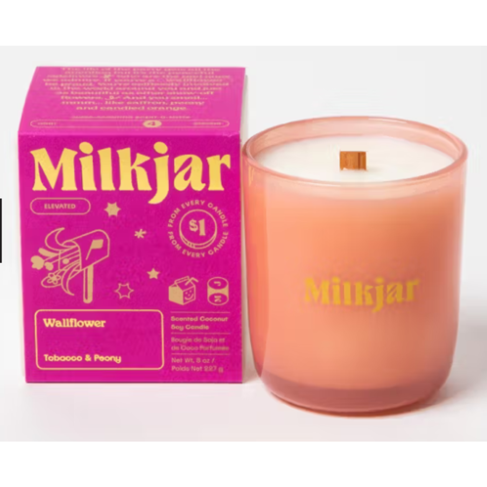 Milk Jar Candle Co Candle - Wallflower (Tobacco & Peony)