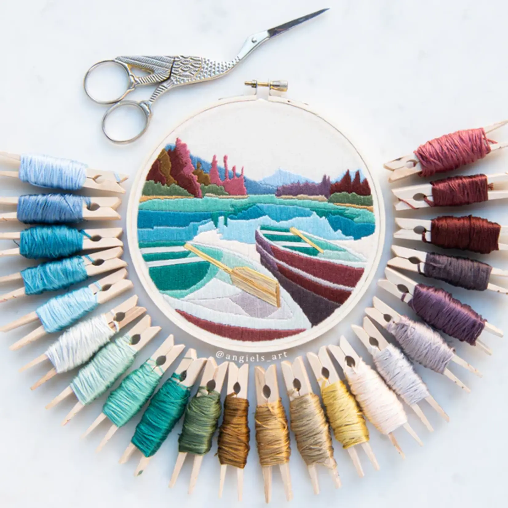 Anna Angiel Embroidery Kit - Boats