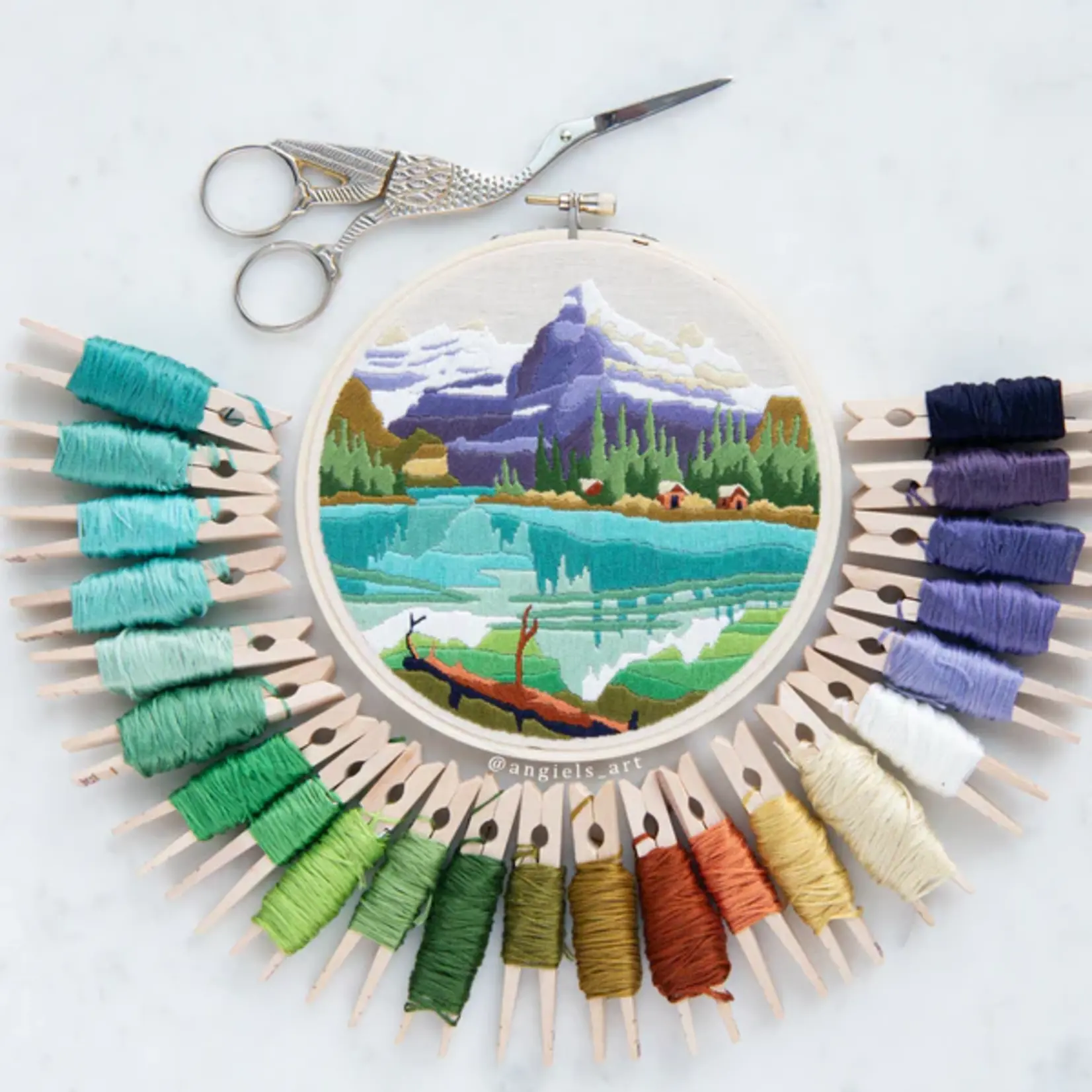 Anna Angiel Embroidery Kit - Lake O'Hara