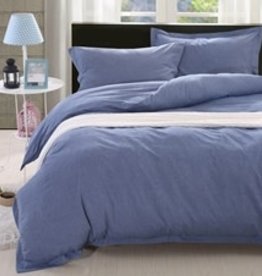 Daniadown Duvet Cover Daniadown Chambray Denim Queen w / shams