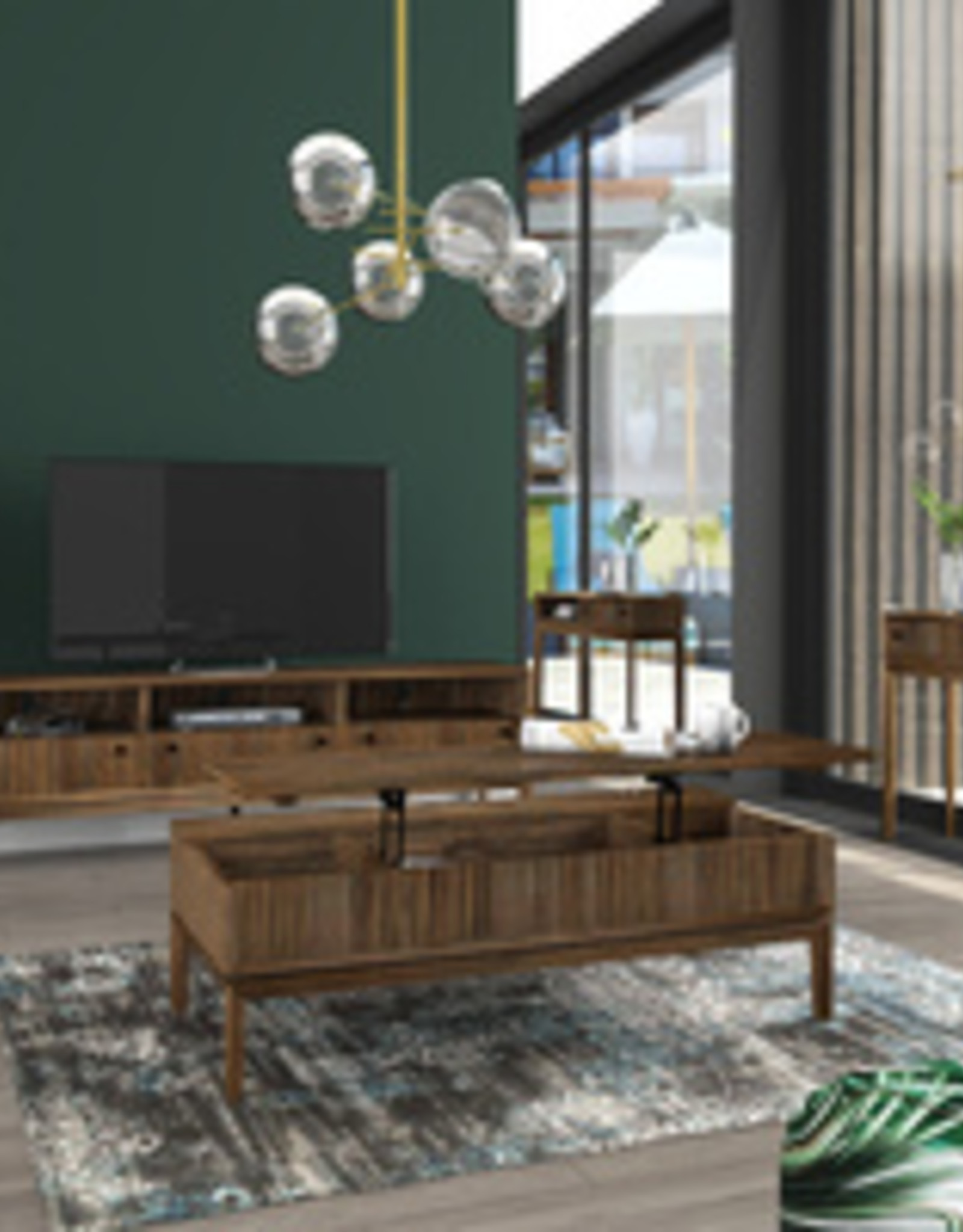 LH Imports LH West Coffee Table Storage