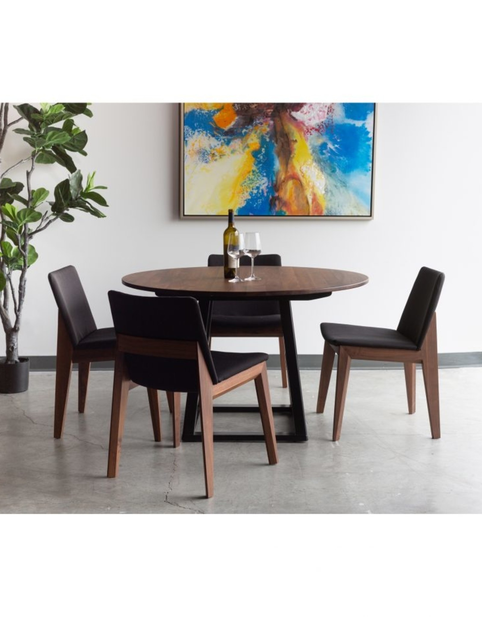 Moes Home Collection Moes Deco Dining Chair Ebony PVC BC-1016-48