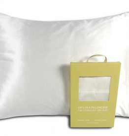 Alamode Home Pillow Case Silk RJS Queen White ( Single )