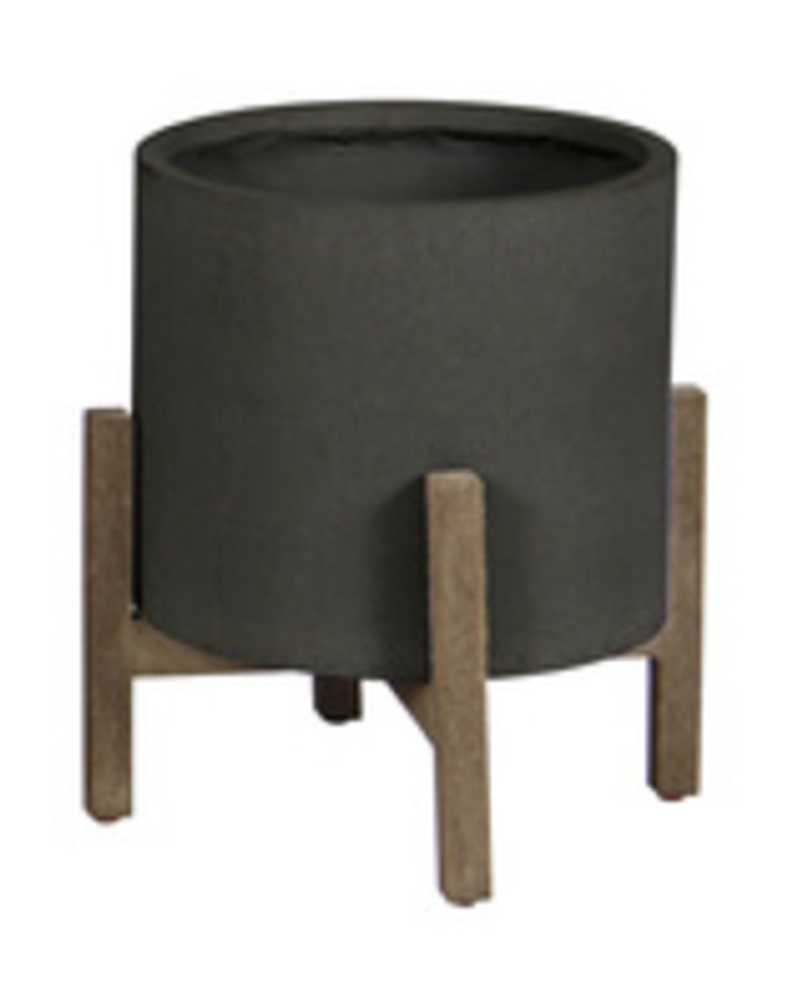 LH Imports Planter LH Standing Pot SM Black PAT015-BL
