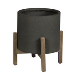 LH Imports Planter LH Standing Pot SM Black PAT015-BL