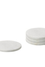 Coasters T&T White Round Marble S/4  910522