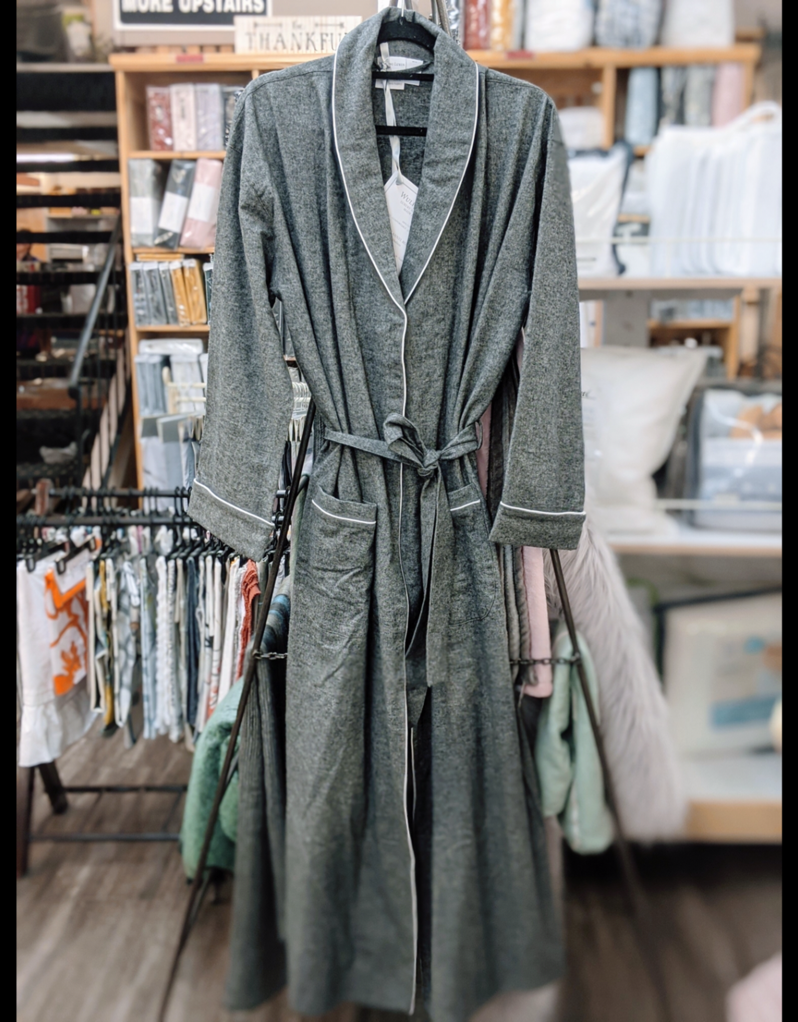 Intermark Robe Flannel Wulfing Luxur Grey Large