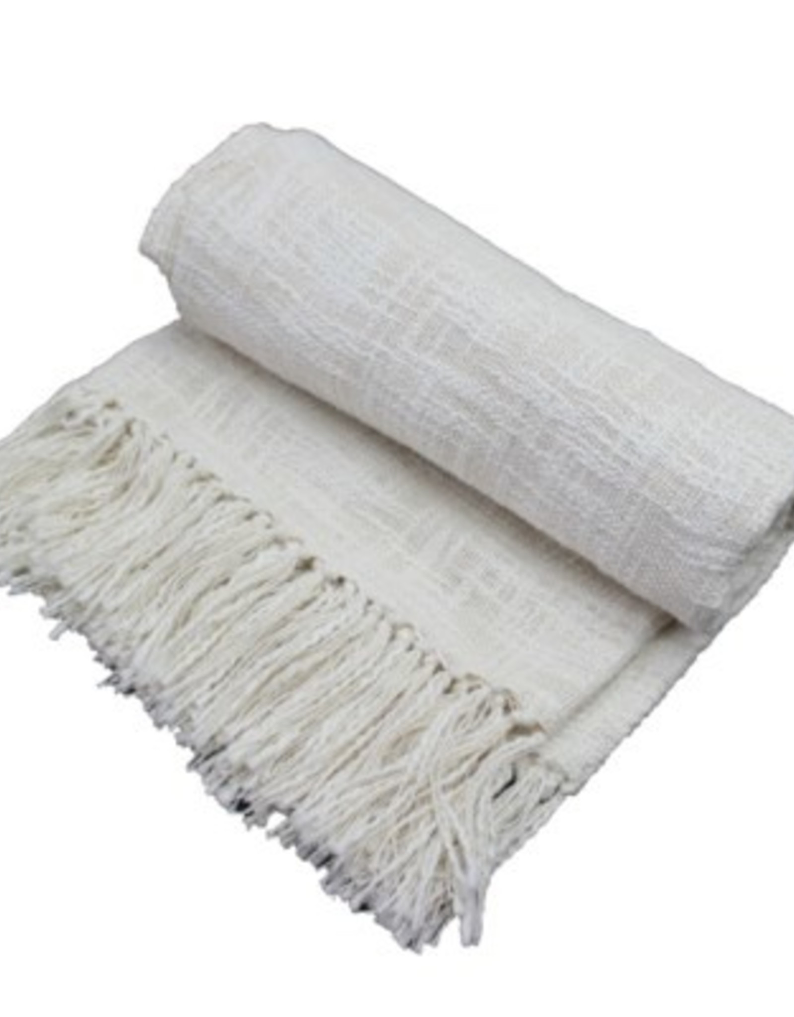 Fab Styles Throw Fab Styles Nov White 50x60 31550