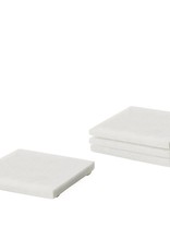 Coasters T&T White Square Marble S/4  910523